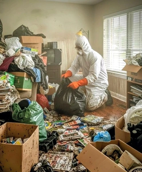 Illustration des services DEBARRAS NETTOYAGE EXTREME : débarras de maison, nettoyage extrême, remise en état de logements insalubres ou Diogène.